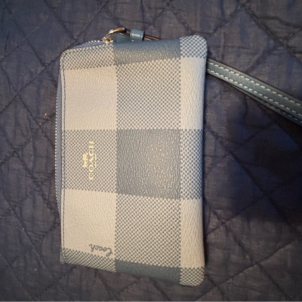 Coach Corner Zipper Wallet with Wrist Strap